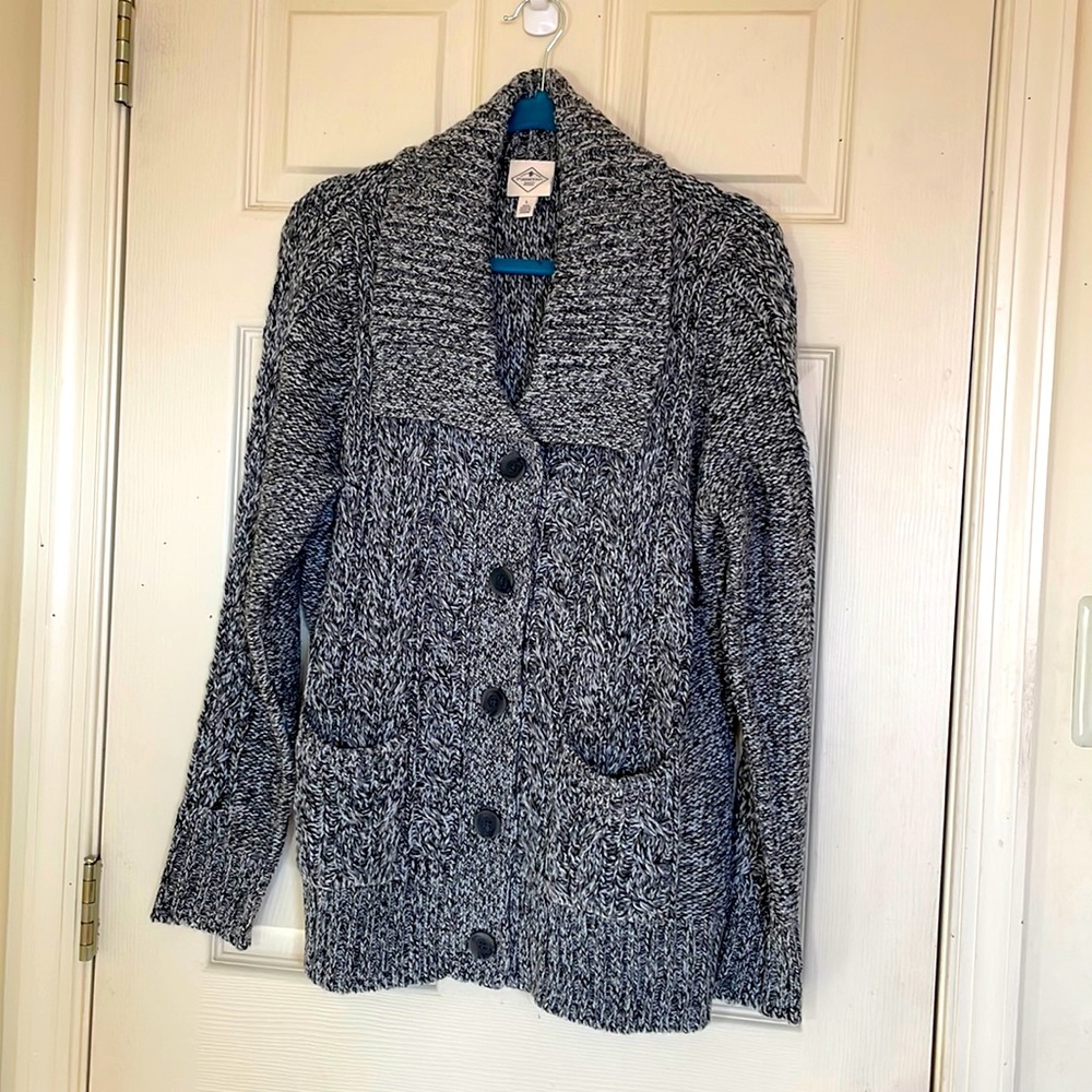 St. John’s Women’s Grey Cardigan Size Large Sweater Jacket Excellent Condition